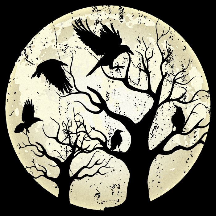 Gothic Animal Forest Bird Raven Creepy Night Moonlight Crow 16 in Basic Backpack