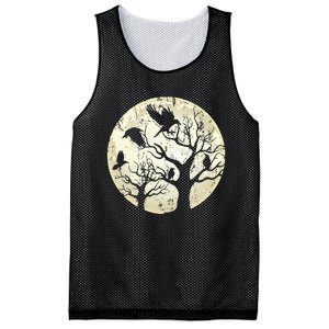 Gothic Animal Forest Bird Raven Creepy Night Moonlight Crow Mesh Reversible Basketball Jersey Tank