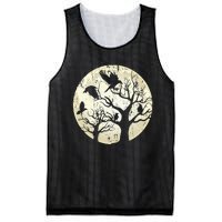 Gothic Animal Forest Bird Raven Creepy Night Moonlight Crow Mesh Reversible Basketball Jersey Tank