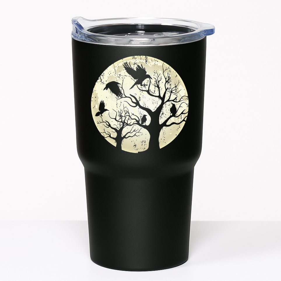 Gothic Animal Forest Bird Raven Creepy Night Moonlight Crow Tumbler