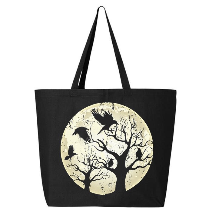 Gothic Animal Forest Bird Raven Creepy Night Moonlight Crow 25L Jumbo Tote