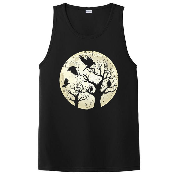 Gothic Animal Forest Bird Raven Creepy Night Moonlight Crow PosiCharge Competitor Tank