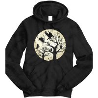 Gothic Animal Forest Bird Raven Creepy Night Moonlight Crow Tie Dye Hoodie