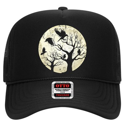Gothic Animal Forest Bird Raven Creepy Night Moonlight Crow Hat