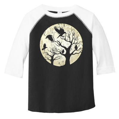 Gothic Animal Forest Bird Raven Creepy Night Moonlight Crow Toddler Fine Jersey T-Shirt