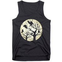 Gothic Animal Forest Bird Raven Creepy Night Moonlight Crow Tank Top