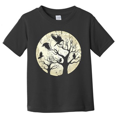 Gothic Animal Forest Bird Raven Creepy Night Moonlight Crow Toddler T-Shirt