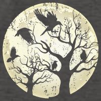 Gothic Animal Forest Bird Raven Creepy Night Moonlight Crow Vector Backpack