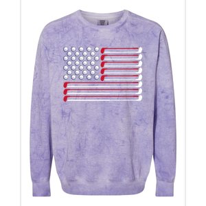 Golf American Flag Golf Player Lover Golfing Golfer Colorblast Crewneck Sweatshirt