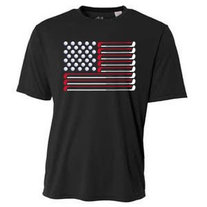 Golf American Flag Golf Player Lover Golfing Golfer Cooling Performance Crew T-Shirt