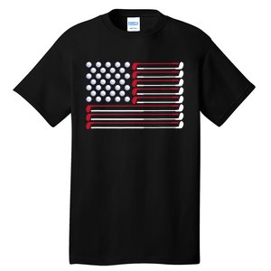 Golf American Flag Golf Player Lover Golfing Golfer Tall T-Shirt