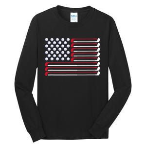 Golf American Flag Golf Player Lover Golfing Golfer Tall Long Sleeve T-Shirt