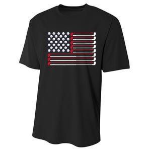 Golf American Flag Golf Player Lover Golfing Golfer Performance Sprint T-Shirt