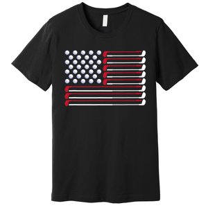 Golf American Flag Golf Player Lover Golfing Golfer Premium T-Shirt