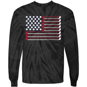 Golf American Flag Golf Player Lover Golfing Golfer Tie-Dye Long Sleeve Shirt