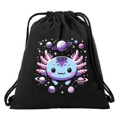 Galaxy Axolotl Funny Goth Space Axolotl Drawstring Bag