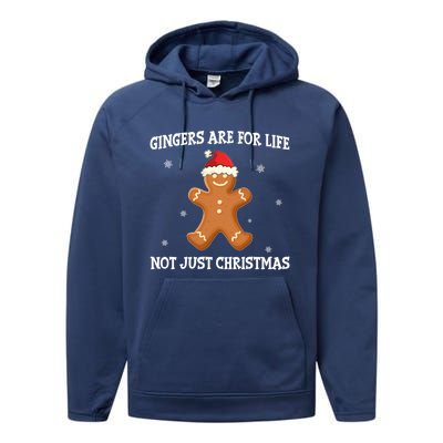 Gingers Are For Life Not Just Christmas Funny Ginger Gift Funny Gift Performance Fleece Hoodie