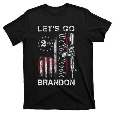 Gun American Flag Patriots Let's Go Brandon 2nd Amendment T-Shirt