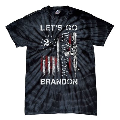 Gun American Flag Patriots Let's Go Brandon 2nd Amendment Tie-Dye T-Shirt