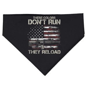 Gun American Flag Colors Don’t Run They Reload USA-Made Doggie Bandana