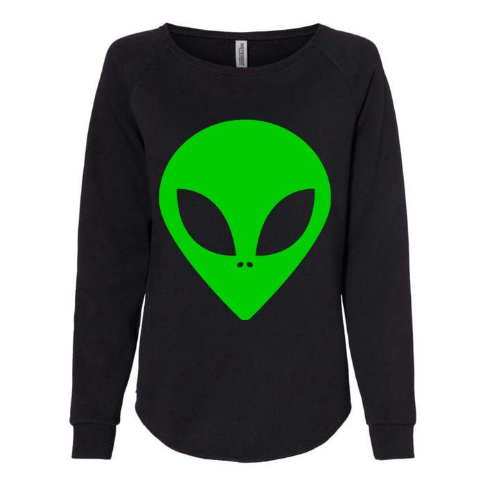 Green Alien Face Green Womens California Wash Sweatshirt