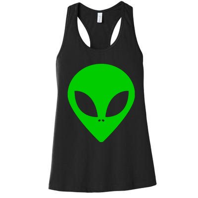 Green Alien Face Green Women's Racerback Tank