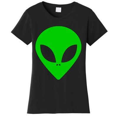 Green Alien Face Green Women's T-Shirt