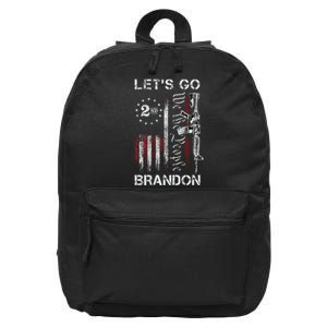 Gun American Flag Patriots Lets Go Brandon 16 in Basic Backpack