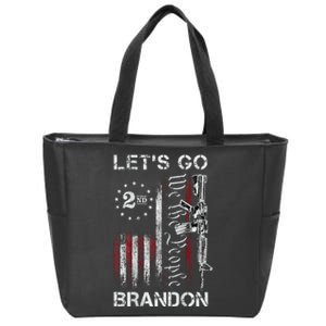 Gun American Flag Patriots Lets Go Brandon Zip Tote Bag