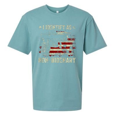 Gun American Flag Funny I Identify As NonBidenary  Sueded Cloud Jersey T-Shirt