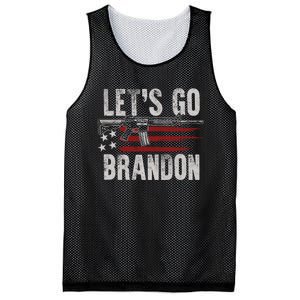 Gun American Flag Patriots Lets Go Brandon (On Back) Mesh Reversible Basketball Jersey Tank