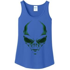 Green Alien Face Halloween Costume Funny Ladies Essential Tank