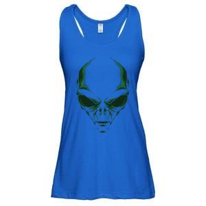 Green Alien Face Halloween Costume Funny Ladies Essential Flowy Tank