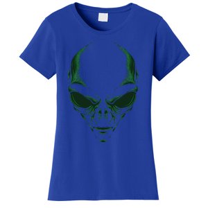 Green Alien Face Halloween Costume Funny Women's T-Shirt