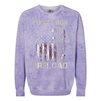 Gun American Flag I DonT Run I Reload I Dont Run Colorblast Crewneck Sweatshirt