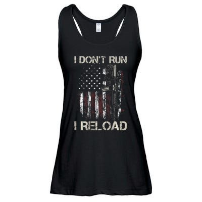 Gun American Flag I DonT Run I Reload I Dont Run Ladies Essential Flowy Tank