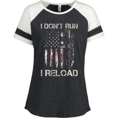 Gun American Flag I DonT Run I Reload I Dont Run Enza Ladies Jersey Colorblock Tee