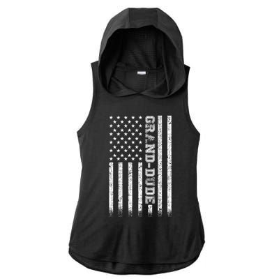 Granddude American Flag Great Gift Ladies PosiCharge Tri-Blend Wicking Draft Hoodie Tank