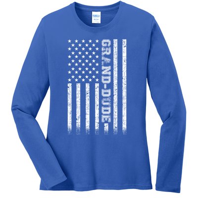 Granddude American Flag Great Gift Ladies Long Sleeve Shirt