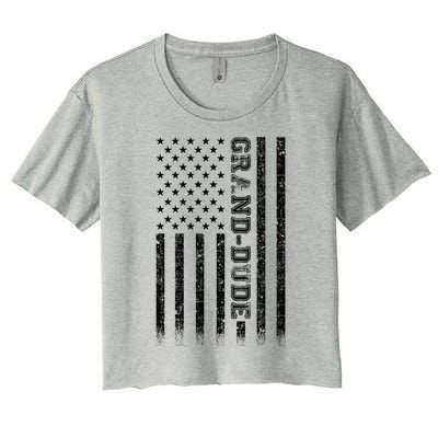 Granddude American Flag Great Gift Women's Crop Top Tee