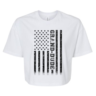 Granddude American Flag Great Gift Bella+Canvas Jersey Crop Tee