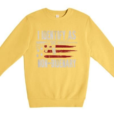 Gun American Flag I Identify As NonBidenary Premium Crewneck Sweatshirt