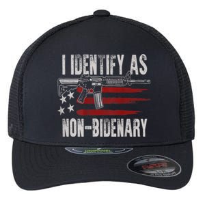 Gun American Flag I Identify As NonBidenary Flexfit Unipanel Trucker Cap