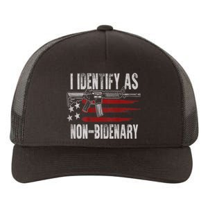 Gun American Flag I Identify As NonBidenary Yupoong Adult 5-Panel Trucker Hat