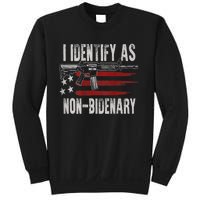 Gun American Flag I Identify As NonBidenary Sweatshirt