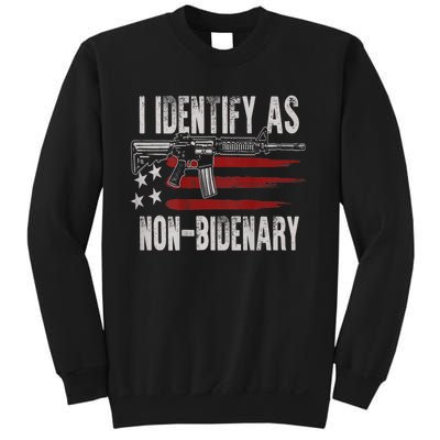 Gun American Flag I Identify As NonBidenary Sweatshirt