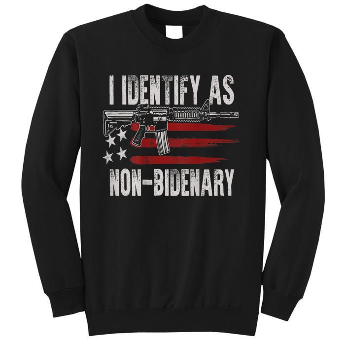 Gun American Flag I Identify As NonBidenary Sweatshirt