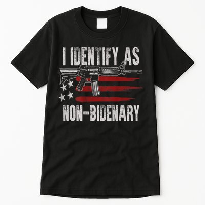 Gun American Flag I Identify As NonBidenary Tall T-Shirt