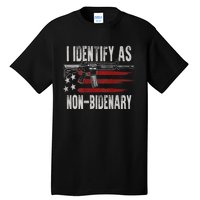 Gun American Flag I Identify As NonBidenary Tall T-Shirt