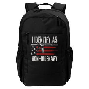 Gun American Flag I Identify As NonBidenary Daily Commute Backpack